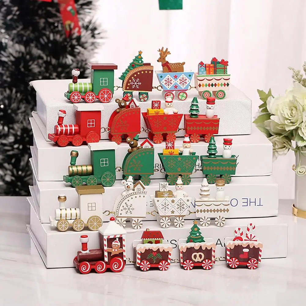 Christmas Train Merry Christmas Decorations For Home 2024 Cristmas Ornament Xmas Navidad Noel Gifts Happy New Year 2025 Gifts